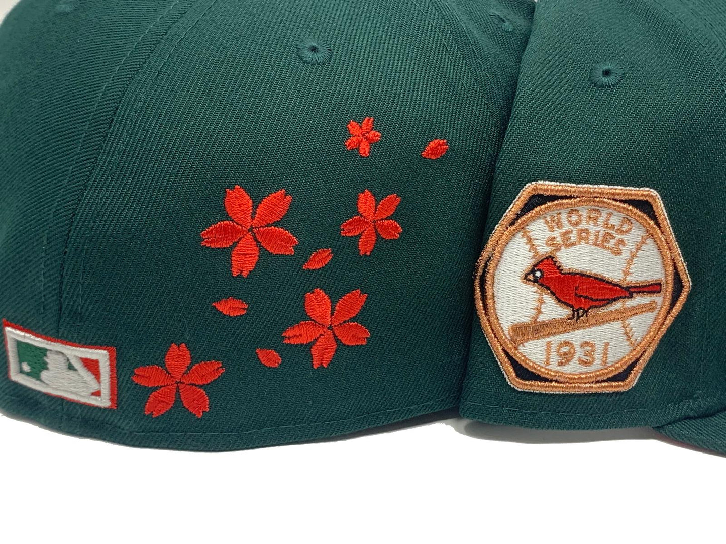 ST. LOUIS CARDINALS 1931 WORLD SERIES " FOREST PACK" GREEN RED BRIM NEW ERA FITTED HAT