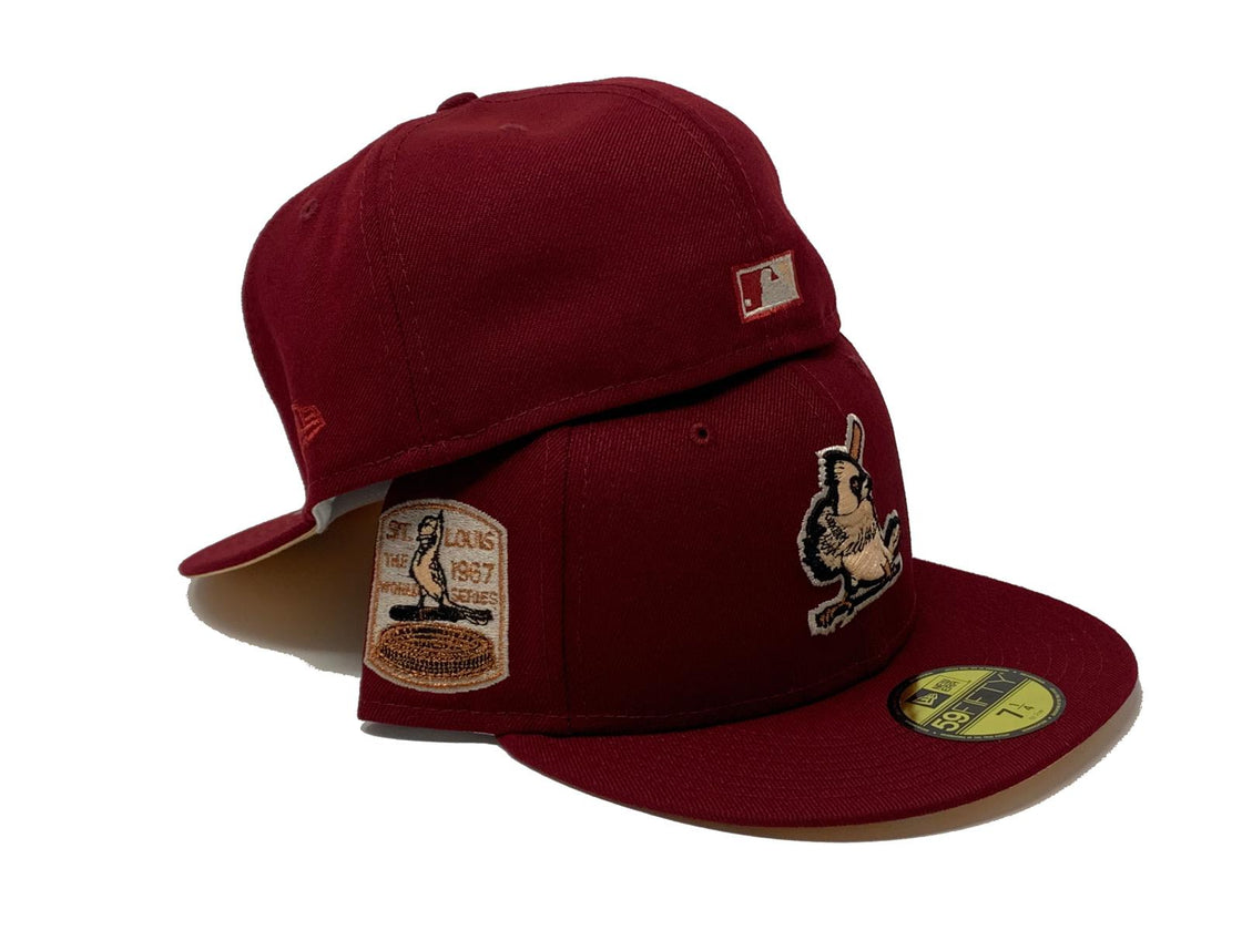 ST. LOUIS CARDINALS BURGUNDY PEACH BRIM NEW ERA FITTED HAT