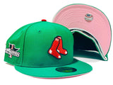 BOSTON RED SOX 2013 WORLD SERIES CHAMPION XMAS COLOR PINK BRIM NEW ERA FITTED HAT