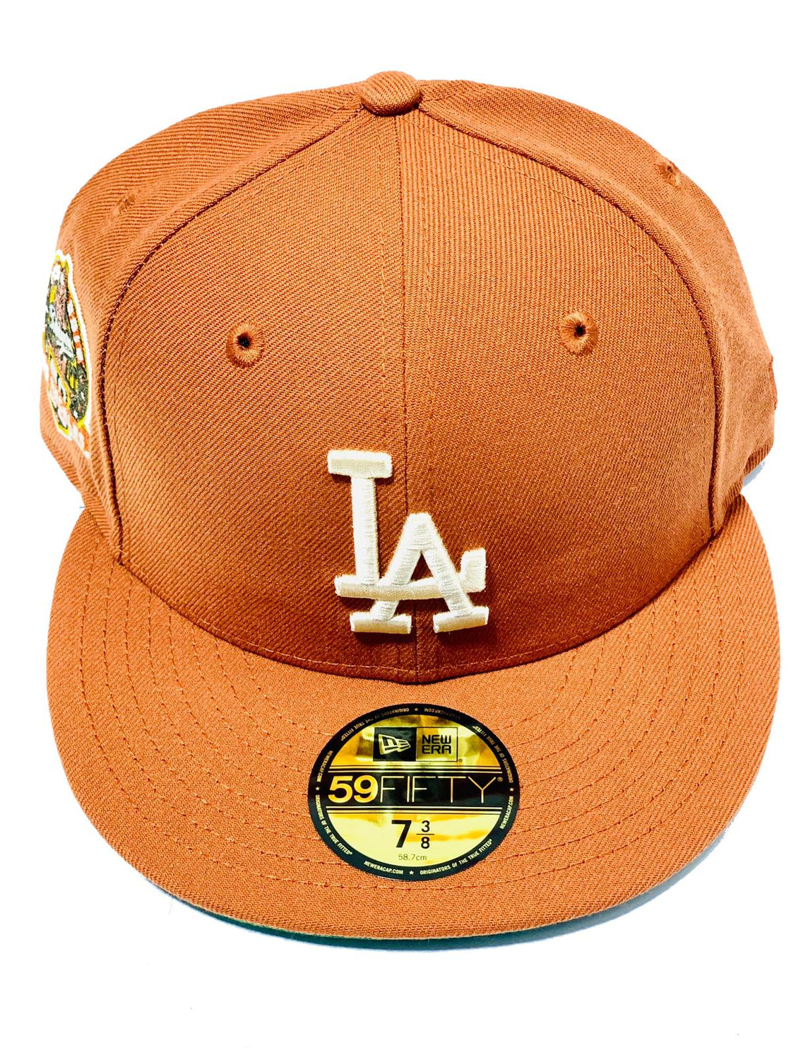 LOS ANGELES DODGERS 60TH SEASON RUST GREEN BRIM NEW ERA FITTED HAT