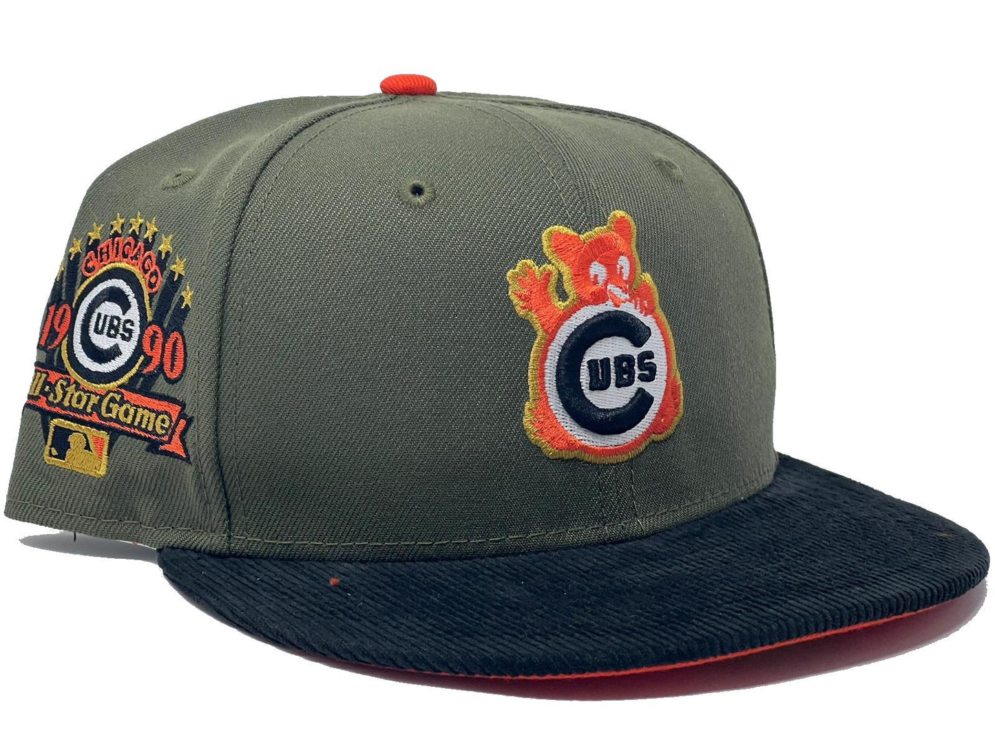 Chicago Cubs 1990 All Star Game "Autumn 22" Pack Black Cord Visor Orange Brim New Era Fitted Hat
