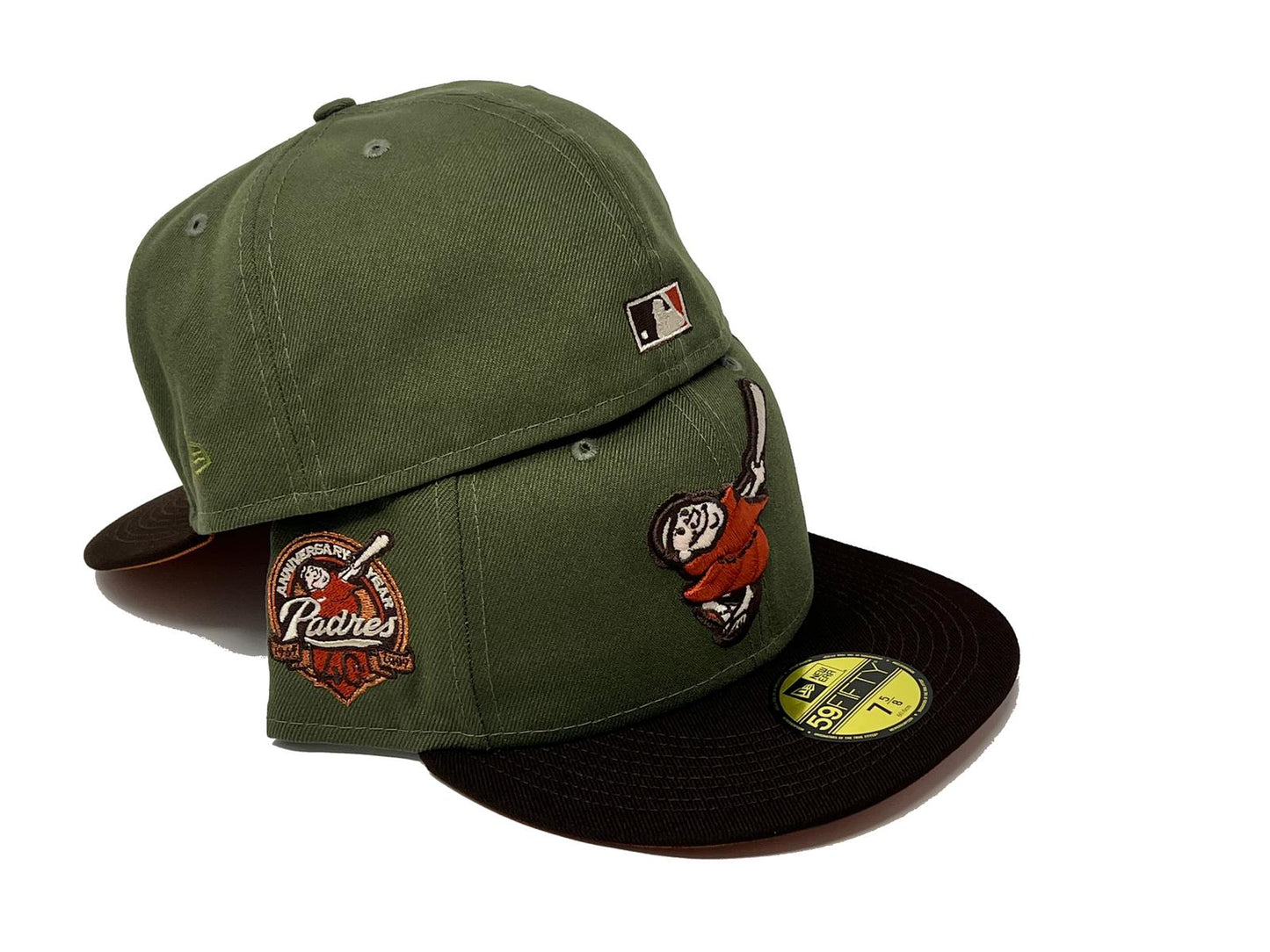 SAN DIEGO PADRES 40TH ANNIVERDSRY " OLIVE RUST PACK" FALL ORANGR BRIM NEW