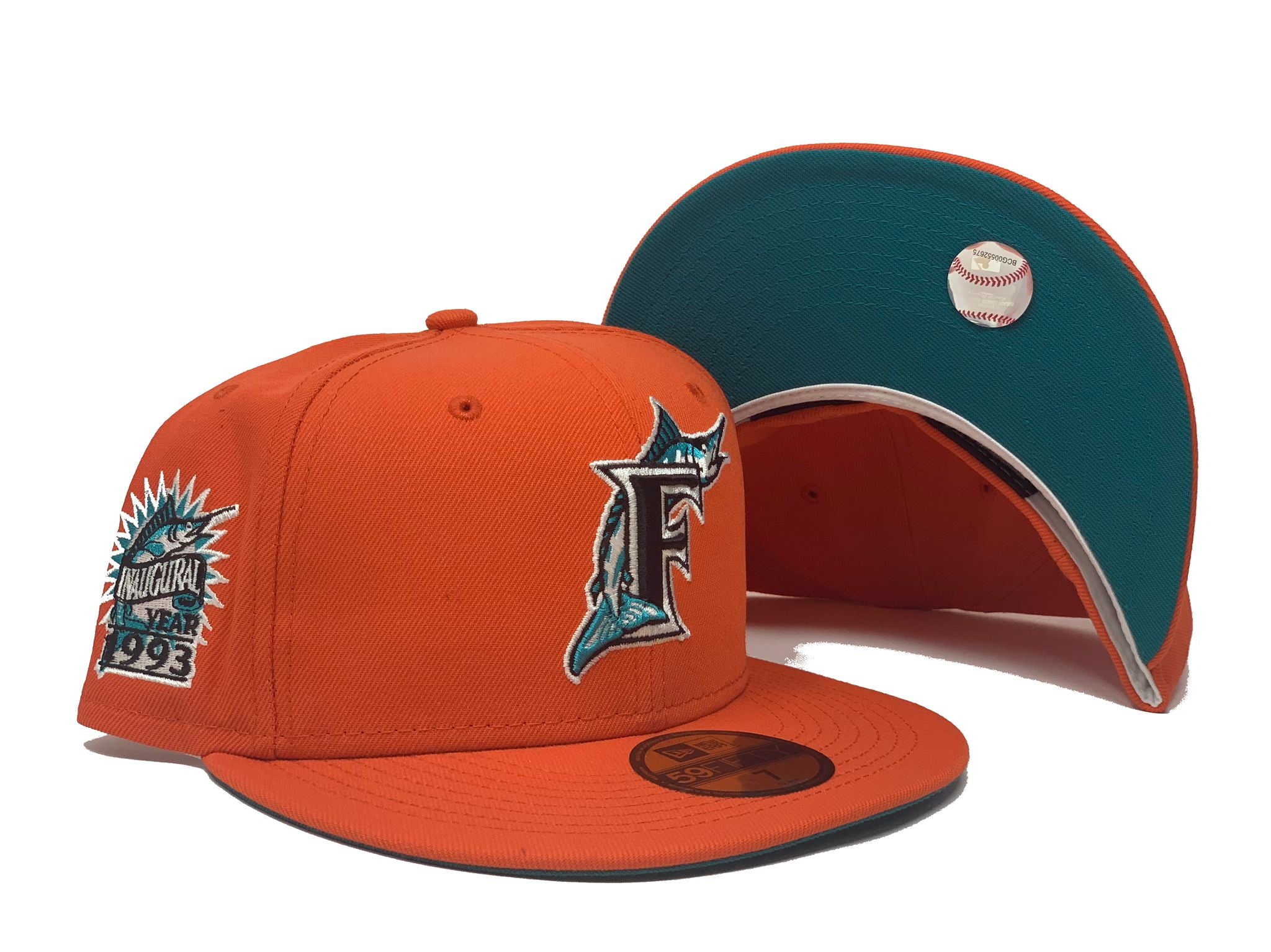 Men's Miami Marlins '47 Teal Cooperstown Collection 1993 Inaugural Year  Sure Shot Captain Snapback Hat