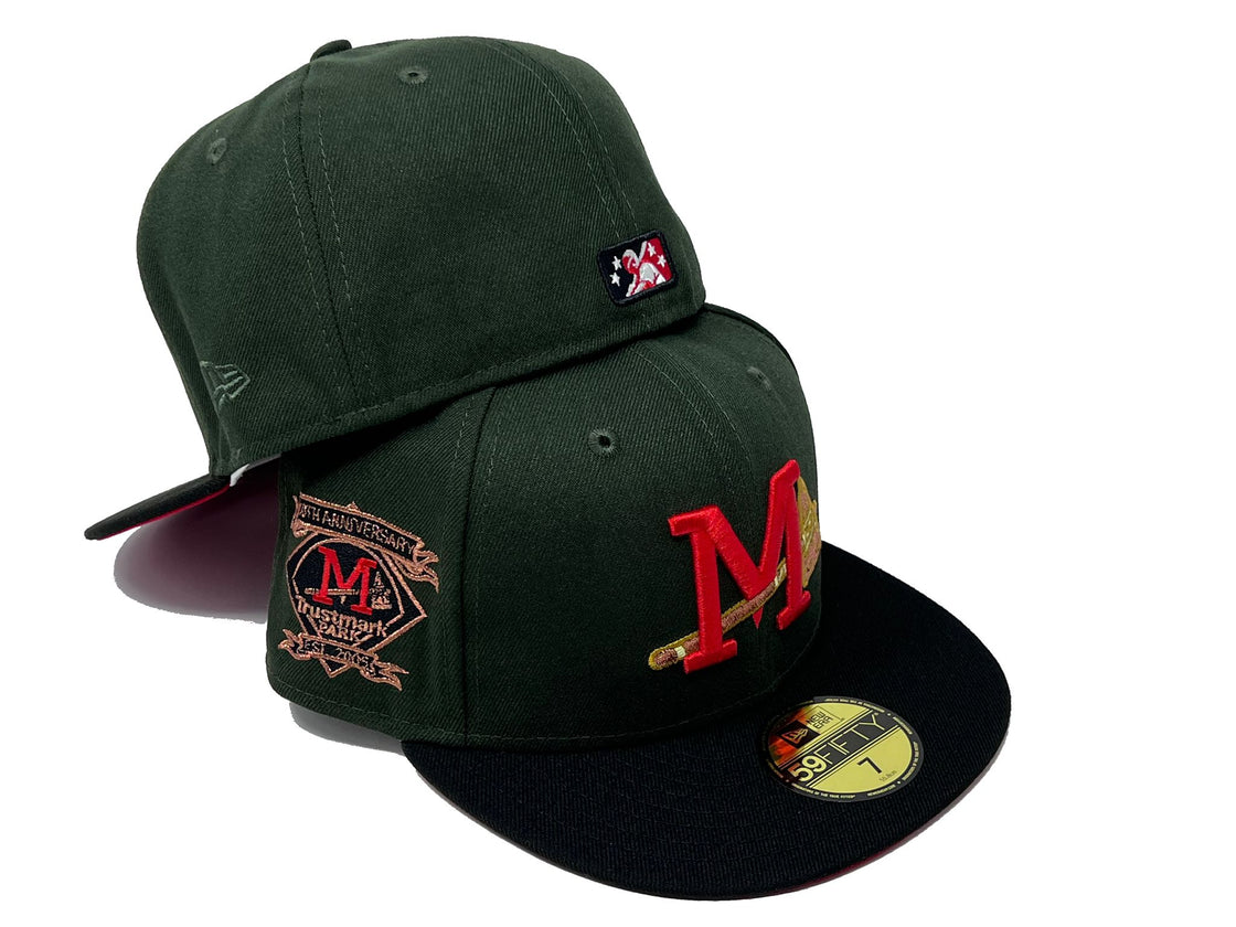 MISSISSIPPI BRAVES 10TH ANNIVERSARY RED BRIM MINOR LEAGUE BASEBALL NEW ERA FITTED HAT