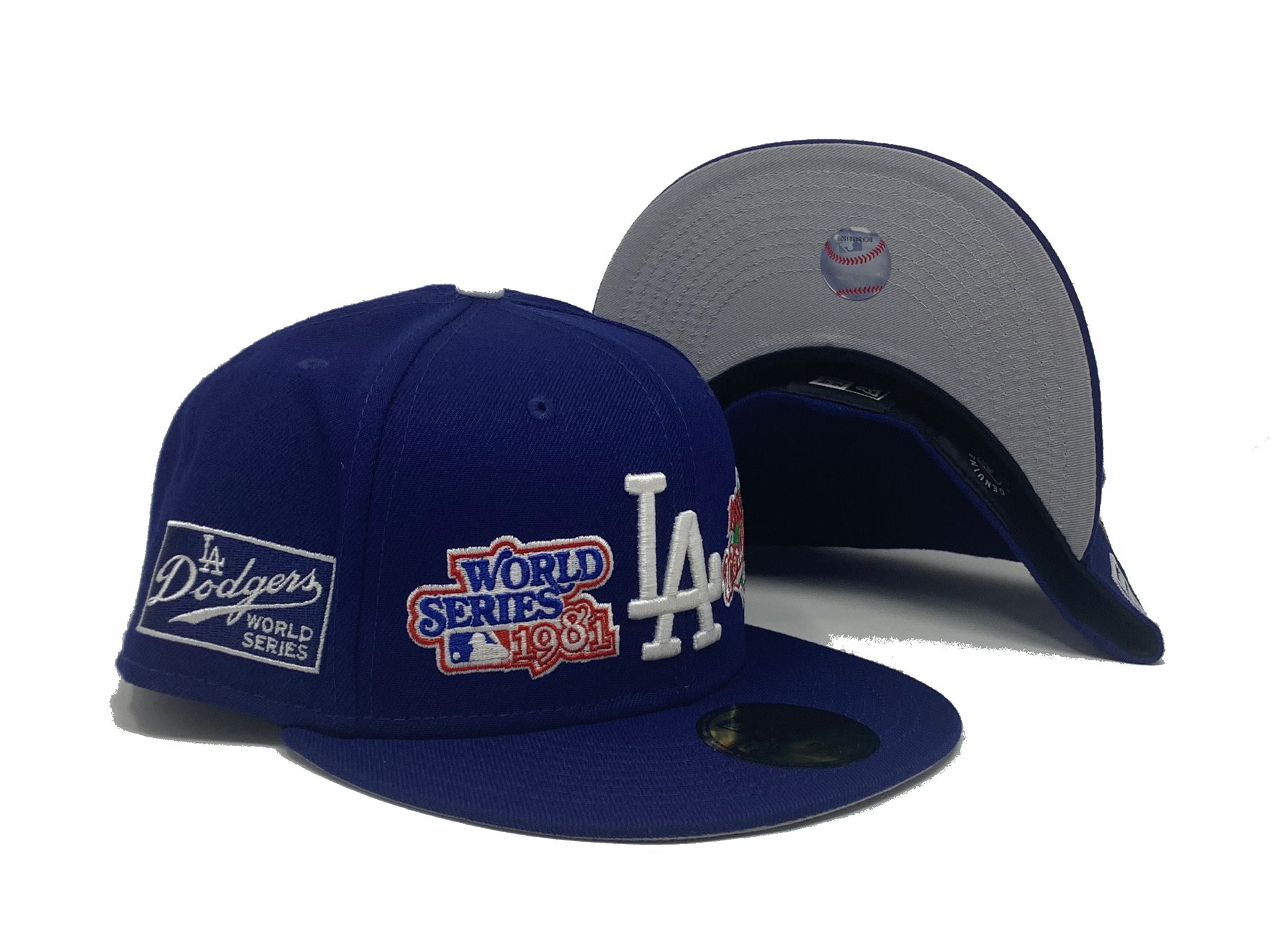 New Era L.A Dodgers Blue Fitted Hat MLB World Series Champion