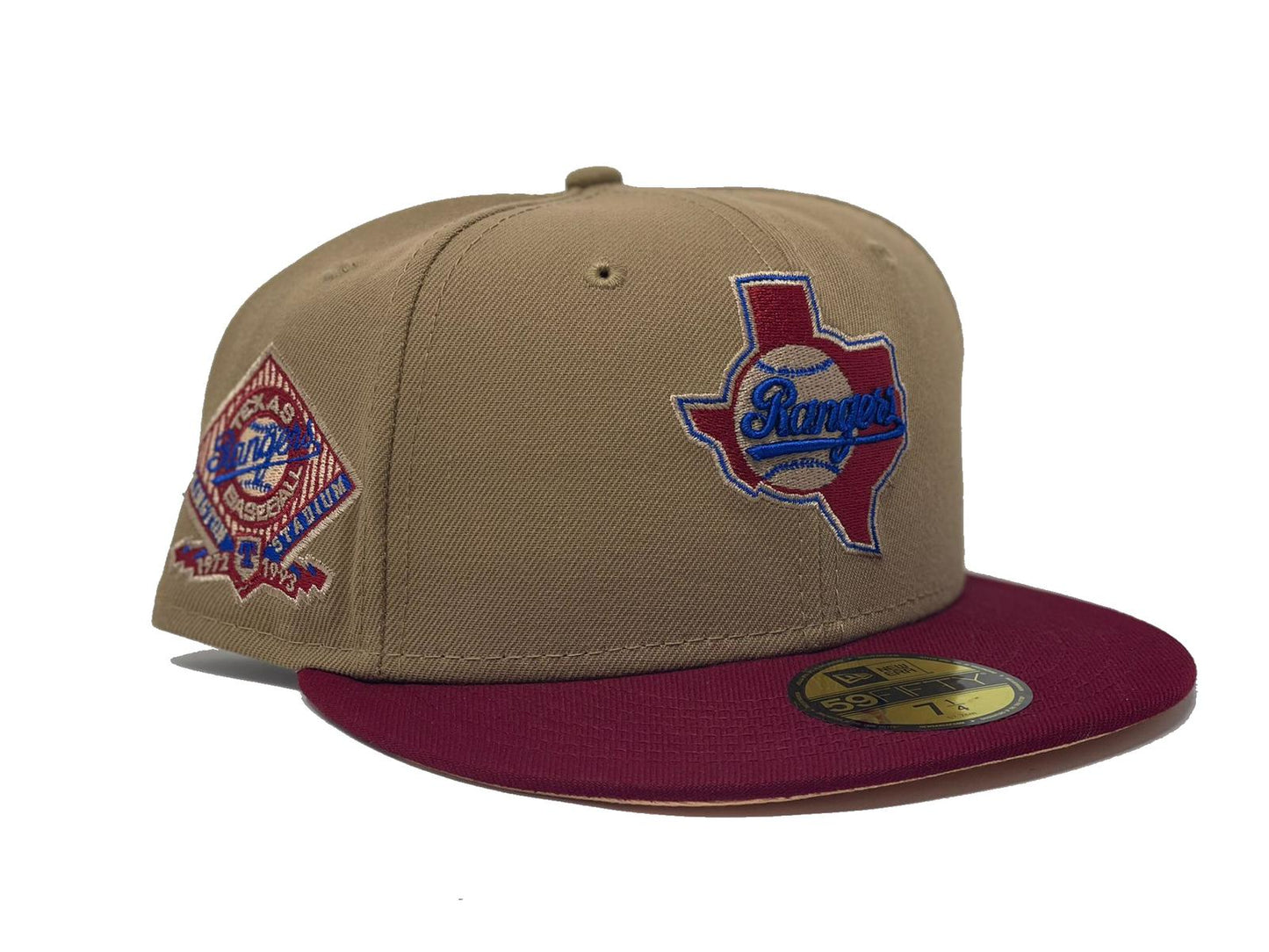 TEXAS RANGERS ARLINGTON STADIUM "ART CANVAS COLLECTION" PEACH BRIM NEW ERA FITTED HAT