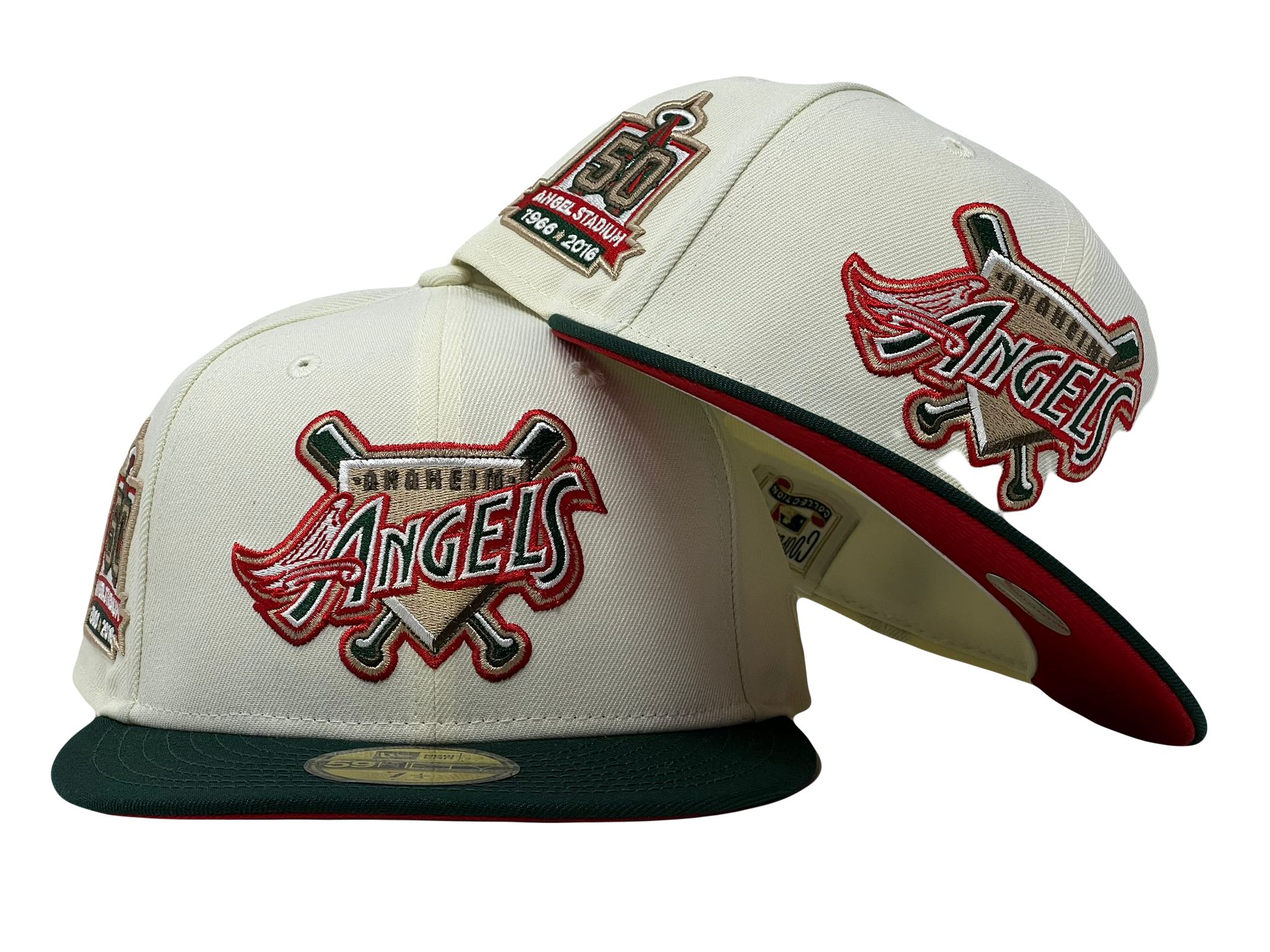 New Era 59Fifty Los Angeles Angels Fitted Hat Dark Green White - Billion  Creation