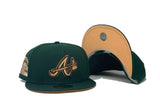 ATLANTA BRAVES 2000 ALL STAR GAME DARK GREEN PEACH BRIM NEW ERA FITTED HAT