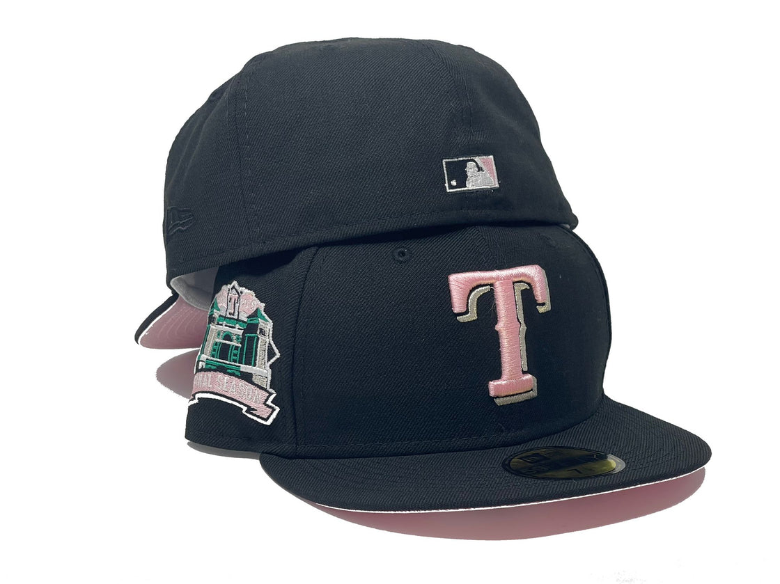 TEXAS RANGERS FINAL SEASON  BLACK PINK BRIM NEW ERA FITTED HAT