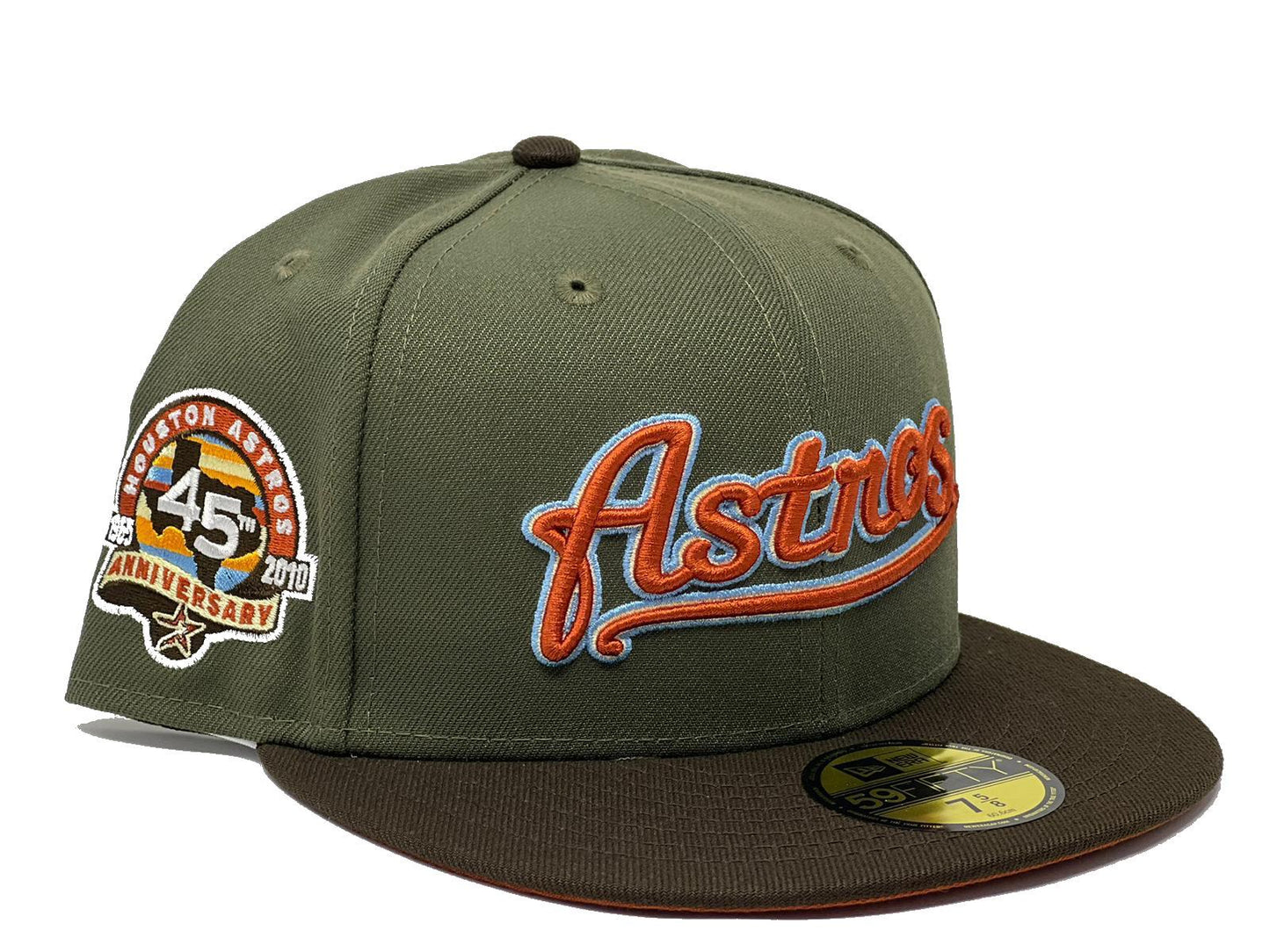 HOUSTON ASTROS 45TH ANNIVERSARY "FALL HARVEST PACK" RUST ORANGE BRIM NEW ERA FITTED HAT