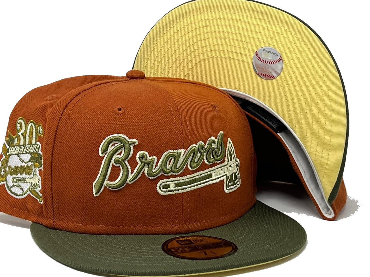 ATLANTA BRAVES 30TH SEASON "AUTUMN 22" PACK SOFT YELLOW BRIM NEW ERA FITTED HAT