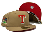 TEXAS RANGERS INAUGURAL SEASON KHAKI RED BRIM NEW ERA FITTED HAT