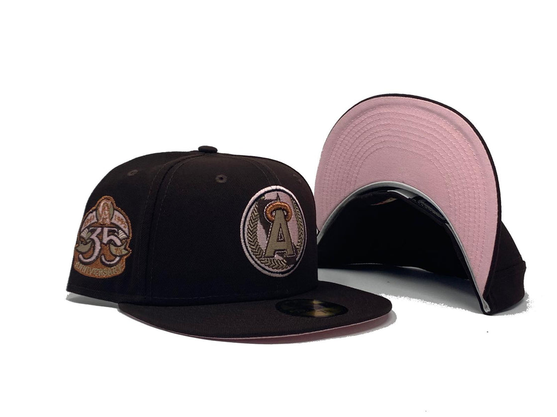 Brown Anahiem Angels 35th Anniversary Custom New Era Fitted Hat