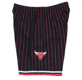 Mitchell and Ness NBA Swingman Black Pinstripe Chicago Bulls shorts 1996-97