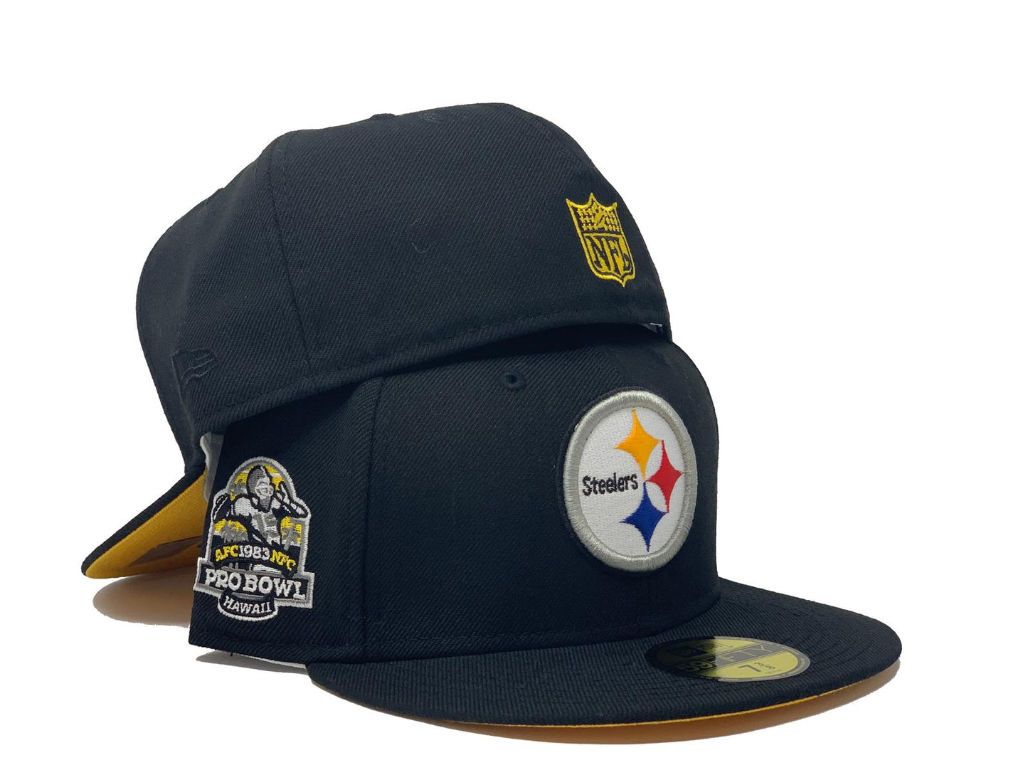 PITTSBURGH STEELERS 1983 PRO BOWL BLACK YELLOW BRIM NEW ERA HAT