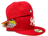 NEW YORK YANKEES 1999 WORLD SERIES RED YELLOW BRIM NEW ERA FITTED HAT