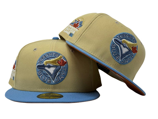 TORONTO BLUE JAYS 1991 ALL STAR GAME "SUNRISE GRADIENT 2" RUST ORANGE BRIM NEW ERA FITTED HAT