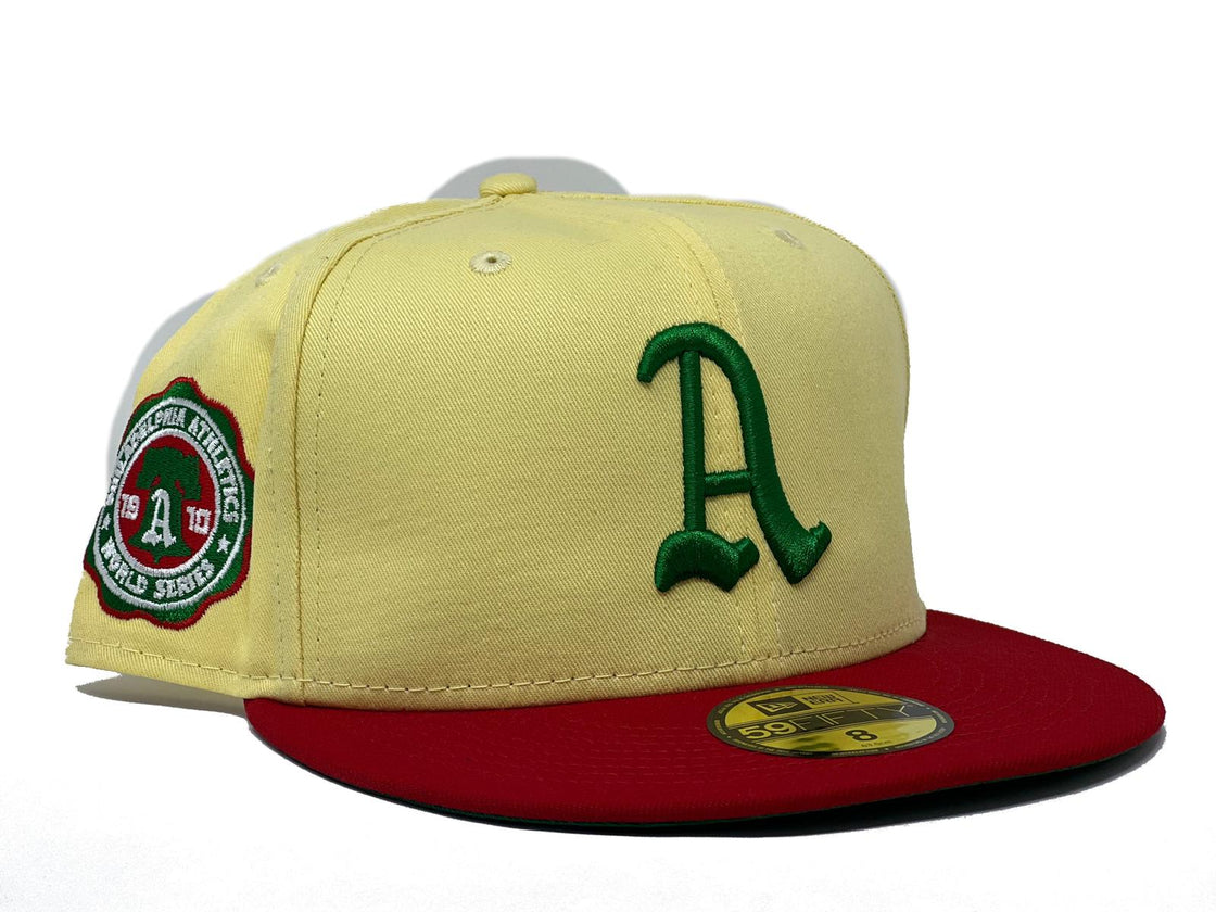 PHILADELPHIA ATHLETICS 1910 WORLD SERIES GREEN BRIM 5950 NEW ERA FITTED HAT