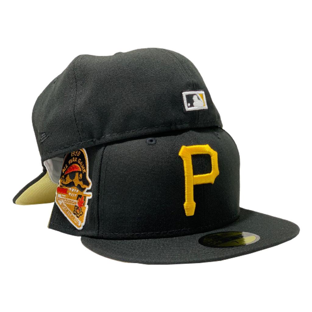 PITTSBURGH PIRATES 1959 ALL STAR GAME BLACK BUTTER POPCORN YELLOW BRIM NEW ERA FITTED HAT