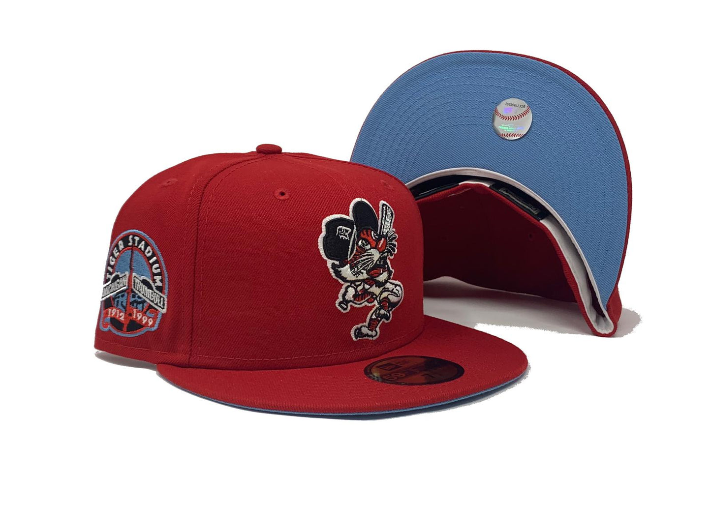 DETROIT TIGERS RED ICY BRIM NEW ERA FITTED HAT