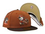 CINCINNATI REDS 2003 INAUGURAL SEASON RUST ORANGE BROWN VISOR VEGAS GOLD BRIM NEW ERA FITTED HAT