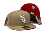 CHICAGO WHITE SOX 95TH ANNIVERSARY TAN RED BRIM NEW ERA FITTED HAT