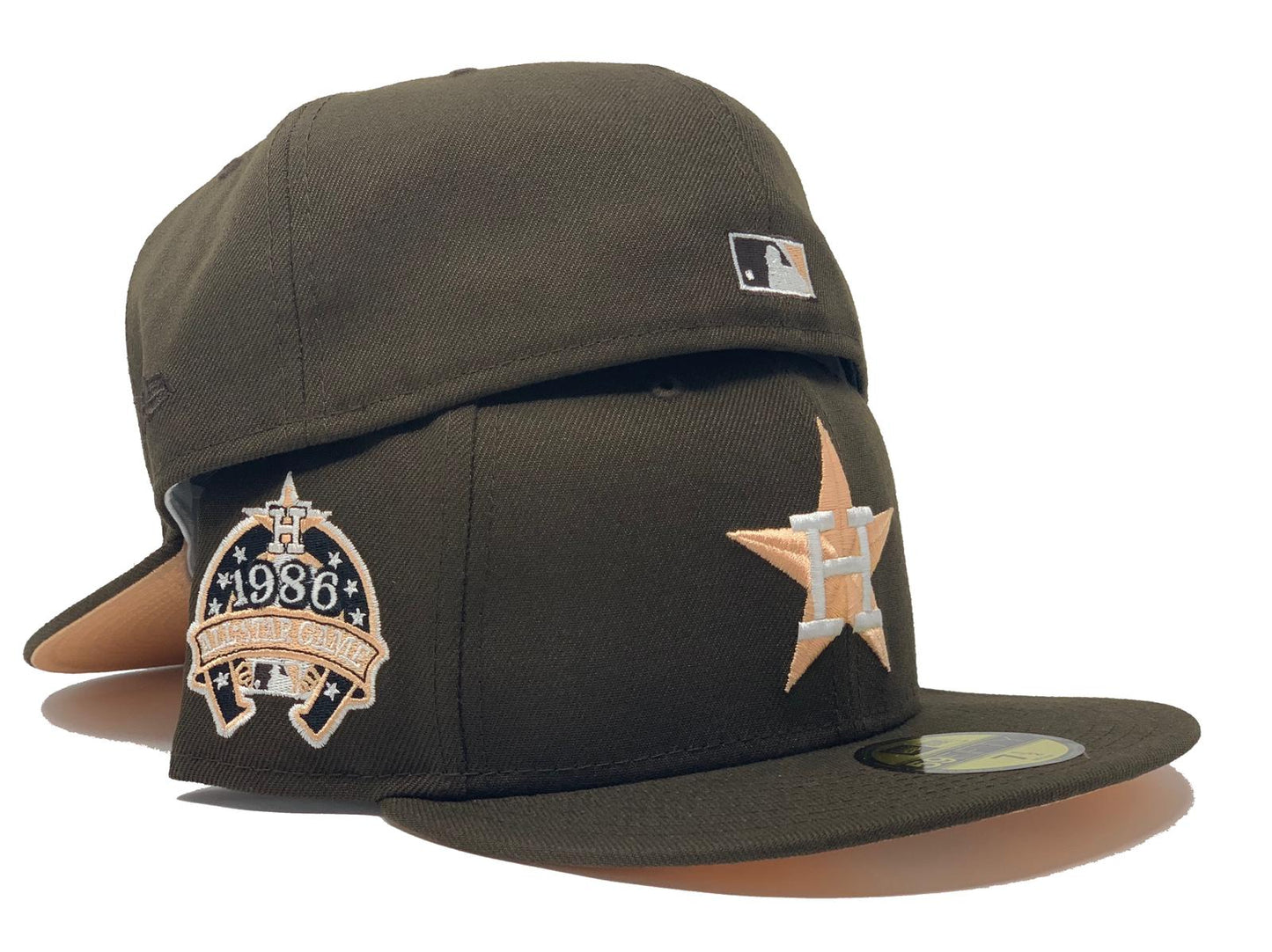 HOUSTON ASTROS 1986 ALL STAR GAME BROWN PEACH BRIM NEW ERA FITTED HAT