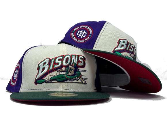 BUFFALO BISONS FITTED HAT SIZE 7 1/4 MILB club 5950 Pink Brown Gray New Era  cap