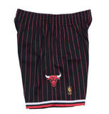 Mitchell and Ness NBA Swingman Black Pinstripe Chicago Bulls shorts 1996-97