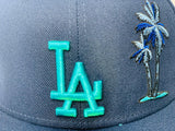 LOS ANGELES DODGERS 50TH ANNIVERSARY " CONTINENTAL AIRLINES" COLORWAY AQUA  BRIM NEW ERA FITTED HAT