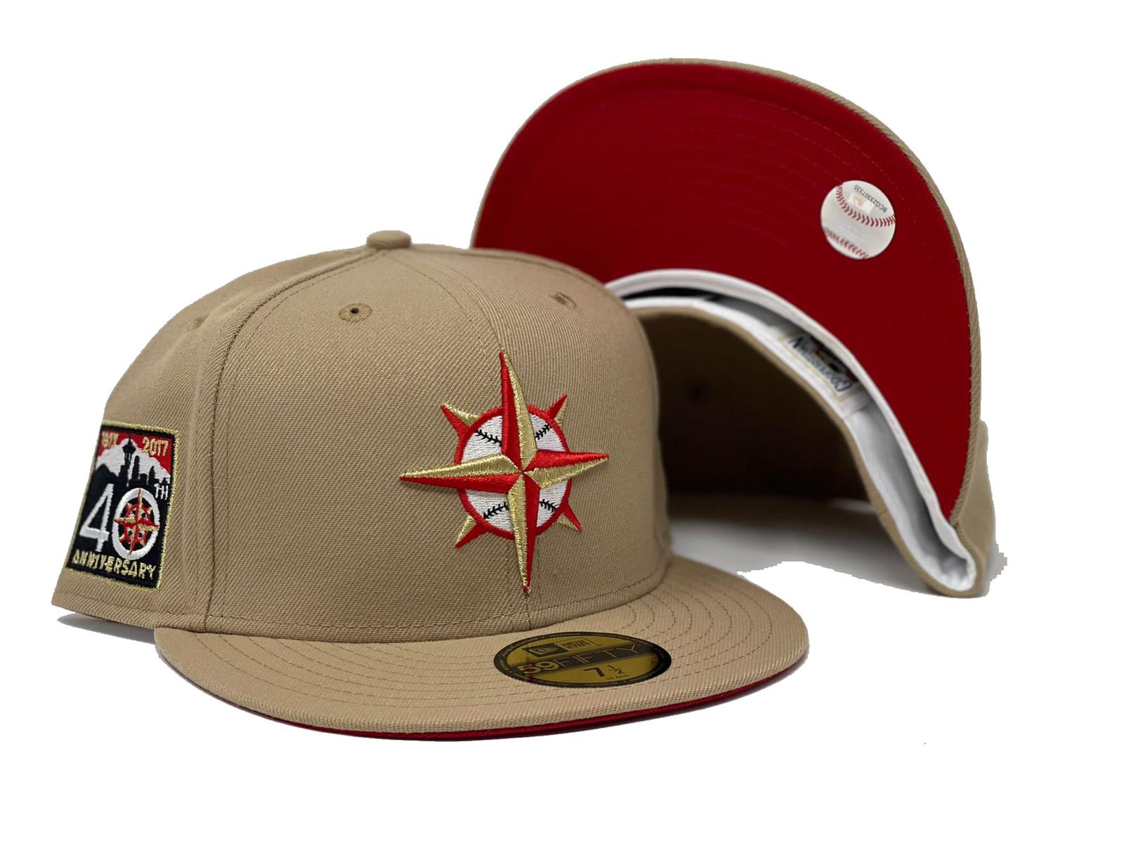 Camel Seattle Mariners 40th Anniversary Custom New Era Fitted Hat – Sports  World 165