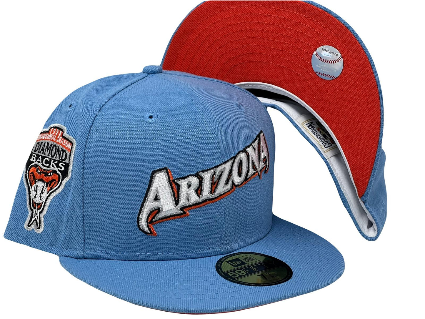 Arizona  Diamondbacks 1998 "Sky Blue Pack" Orange Brim New Era Fitted Hat