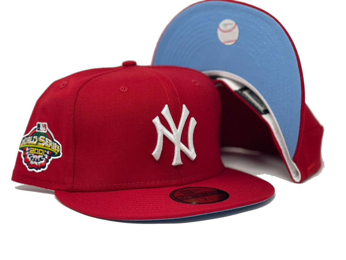 Red New York Yankess 2001 World Series Custom New Era Fitted Hat