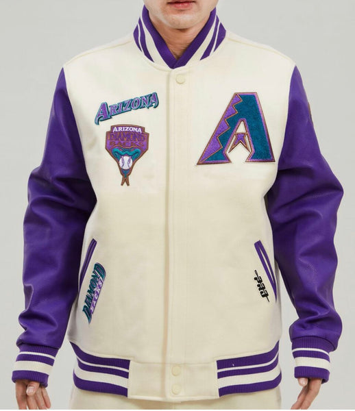 ARIZONA DIAMONDBACKS RETRO CLASSIC RIB SATIN JACKET (EGGSHELL