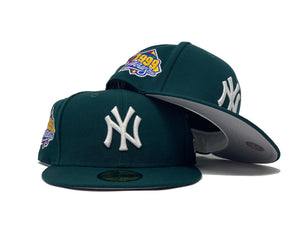 NEW YORK YANKEES 1999 WORLD SERIES DARK GREEN GRAY BRIM NEW ERA FITTED HAT