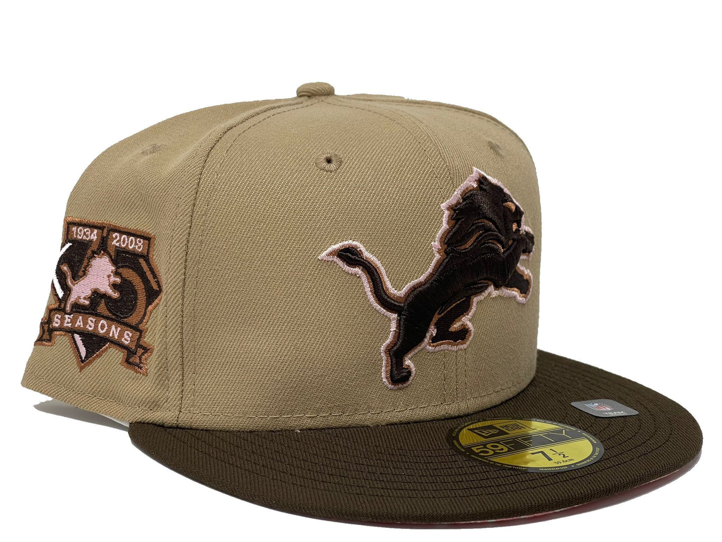 DETROIT LIONS  40TH ANNIVERSARY "THURSDAY NIGHT FOOTBALL PAISLEY BRIM" COLLECTION" PINK PAISLEY BRIM NEW ERA FITTED HAT