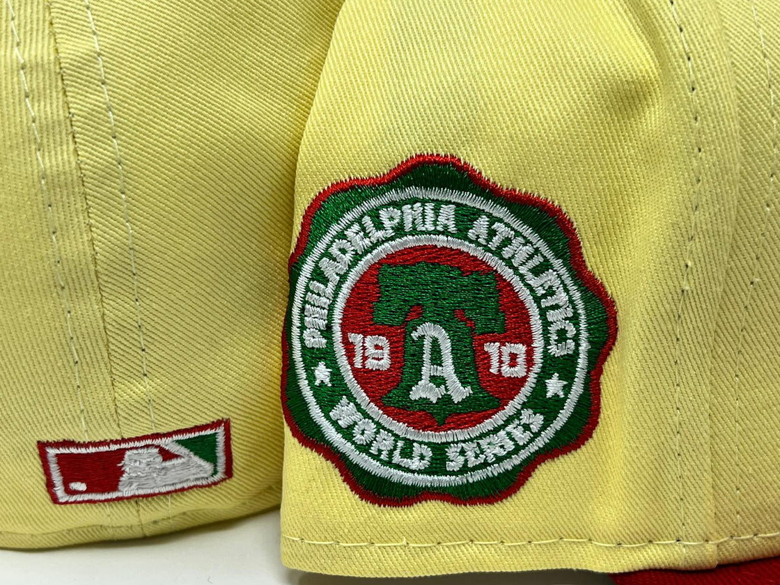 PHILADELPHIA ATHLETICS 1910 WORLD SERIES GREEN BRIM 5950 NEW ERA FITTED HAT