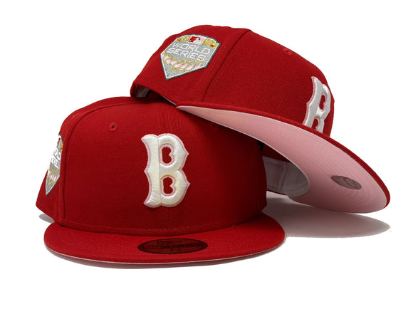 Red Boston Red Sox 2018 World Series LIGATURE LOGO Fitted Hat