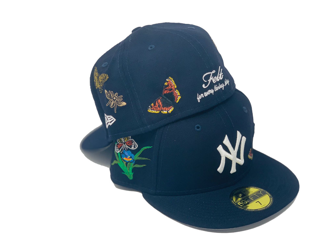 FELT * NEW YORK YANKEES NAVY 59FIFTY NEW ERA FITTED HAT
