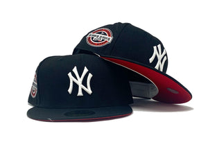 NEW YORK YANKEES 2009 INAUGURAL SEASON BLACK RED BRIM NEW ERA FITTED HAT