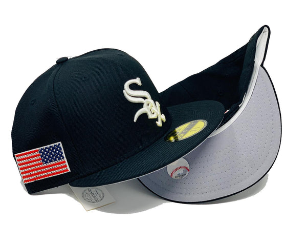 New Era 59fifty Swarovski Flag Chicago White Sox Fitted Hat Unisex