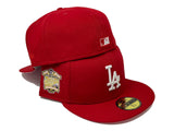 LOS ANGELES DODGERS 40TH ANNIVERSARY RED PINK BRIM NEW ERA FITTED HAT
