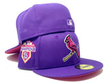ST. LOUIS CARDINALS 2011 WORLD SERIES CHAMPIONS PURPLE FUSION PINK BRIM NEW ERA FITTED HAT
