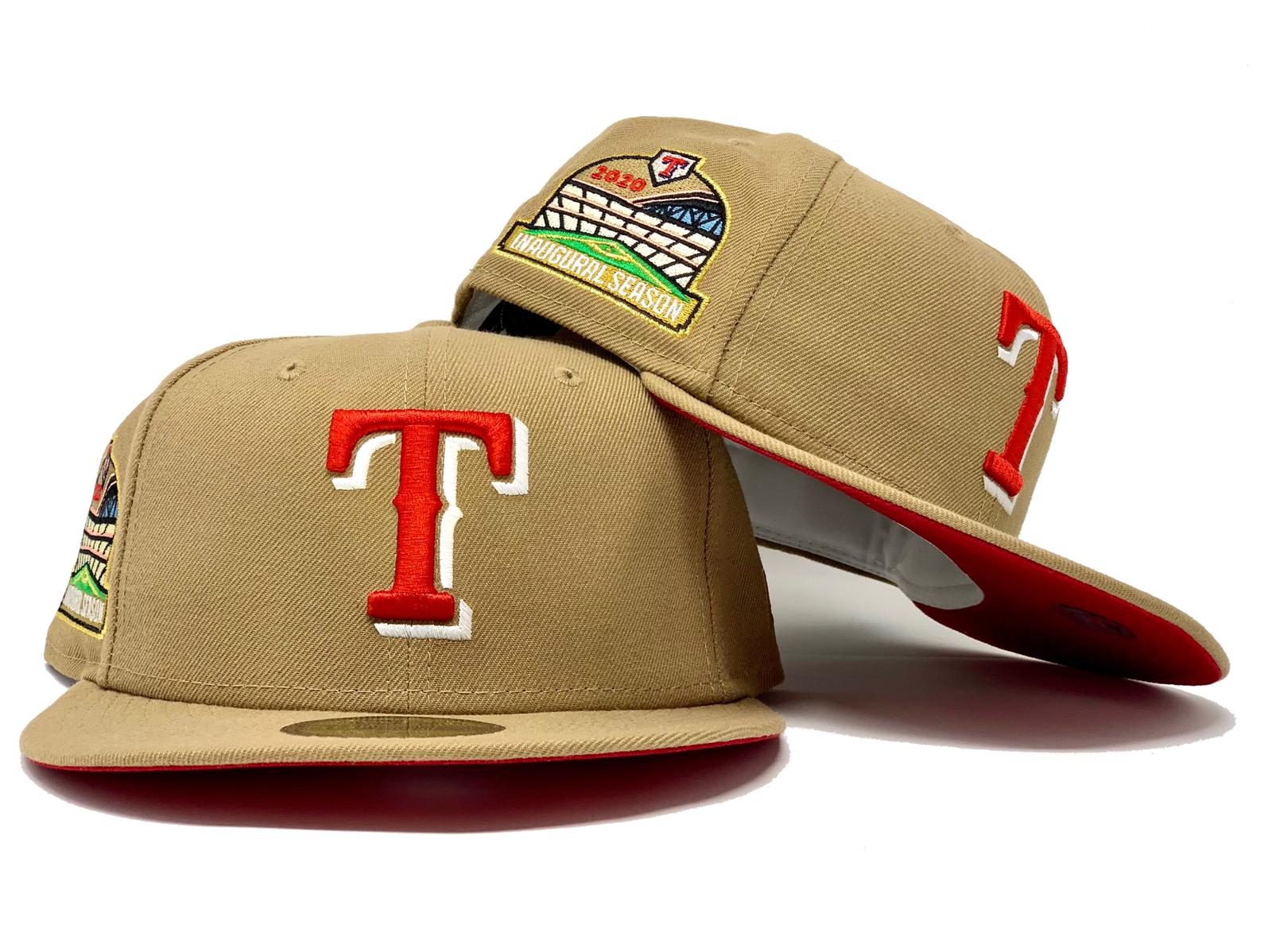 Texas Rangers Inaugural Season New Era 59FIFTY Fitted Hat (GITD Khaki Navy Green Under BRIM) 7 1/8