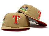 TEXAS RANGERS INAUGURAL SEASON KHAKI RED BRIM NEW ERA FITTED HAT