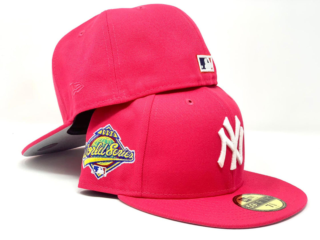 NEW YORK YANKEES 1996 WORLD SERIES FUSION PINK GRAY BRIM NEW ERA FITTED HAT