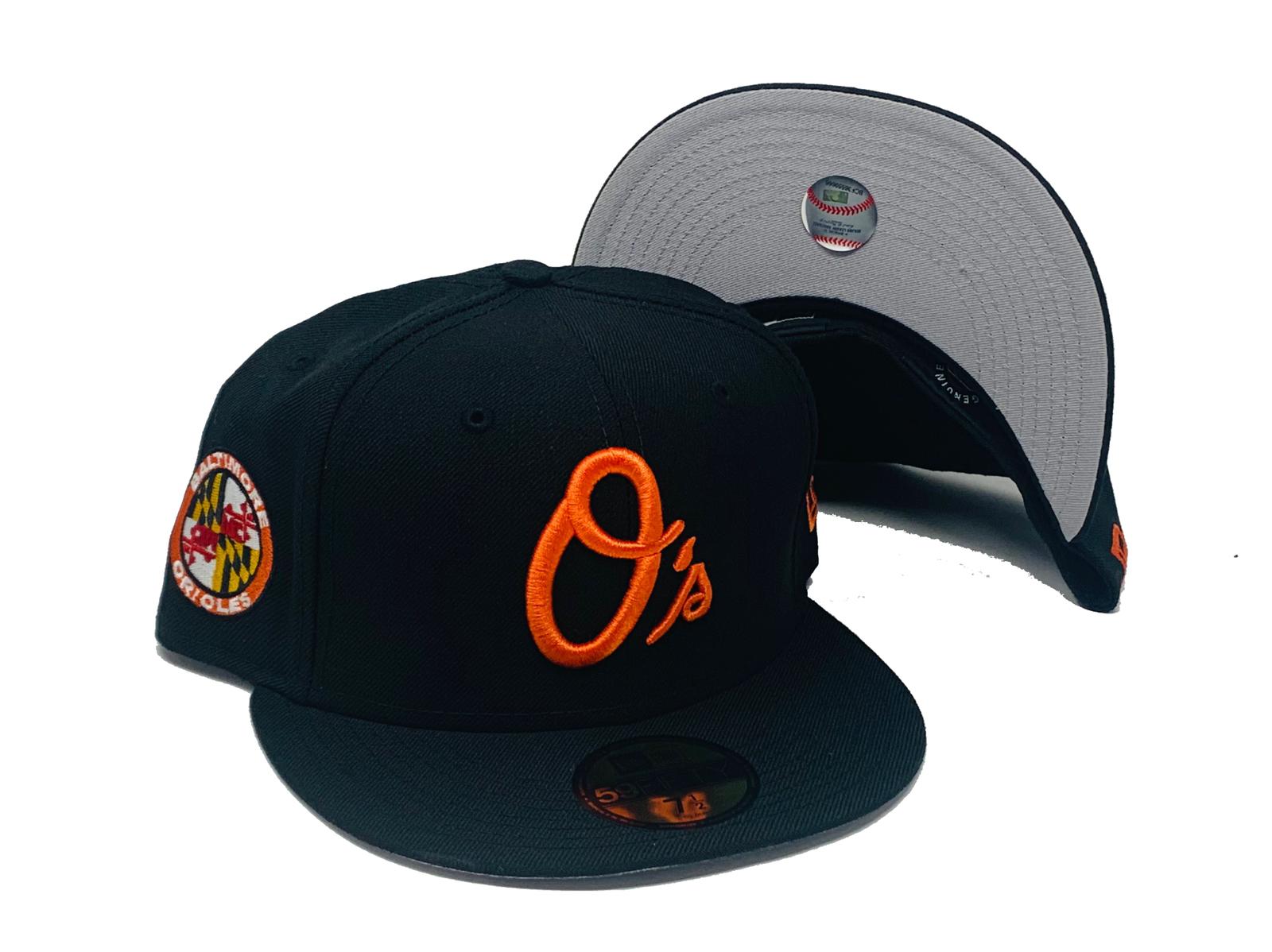  Adult FLAT BRIM Baltimore Orioles Home Wht/Blk/Orng Hat Cap MLB  Adjustable : Sports Fan Baseball Caps : Sports & Outdoors