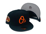 BALTIMORE ORIOLES GRAY BRIM NEW ERA FITTED HAT