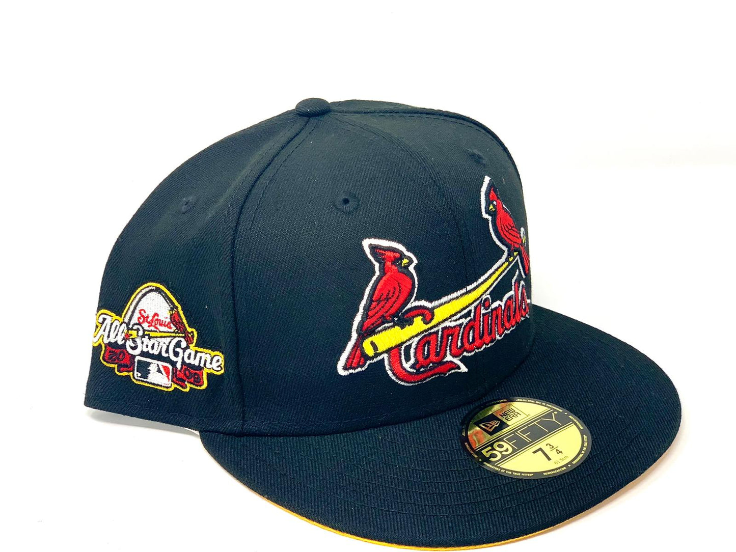 ST. LOUIS CARDINALS 2008 ALL STAR GAME BLACK YELLOW BRIM NEW ERA FITTED HAT