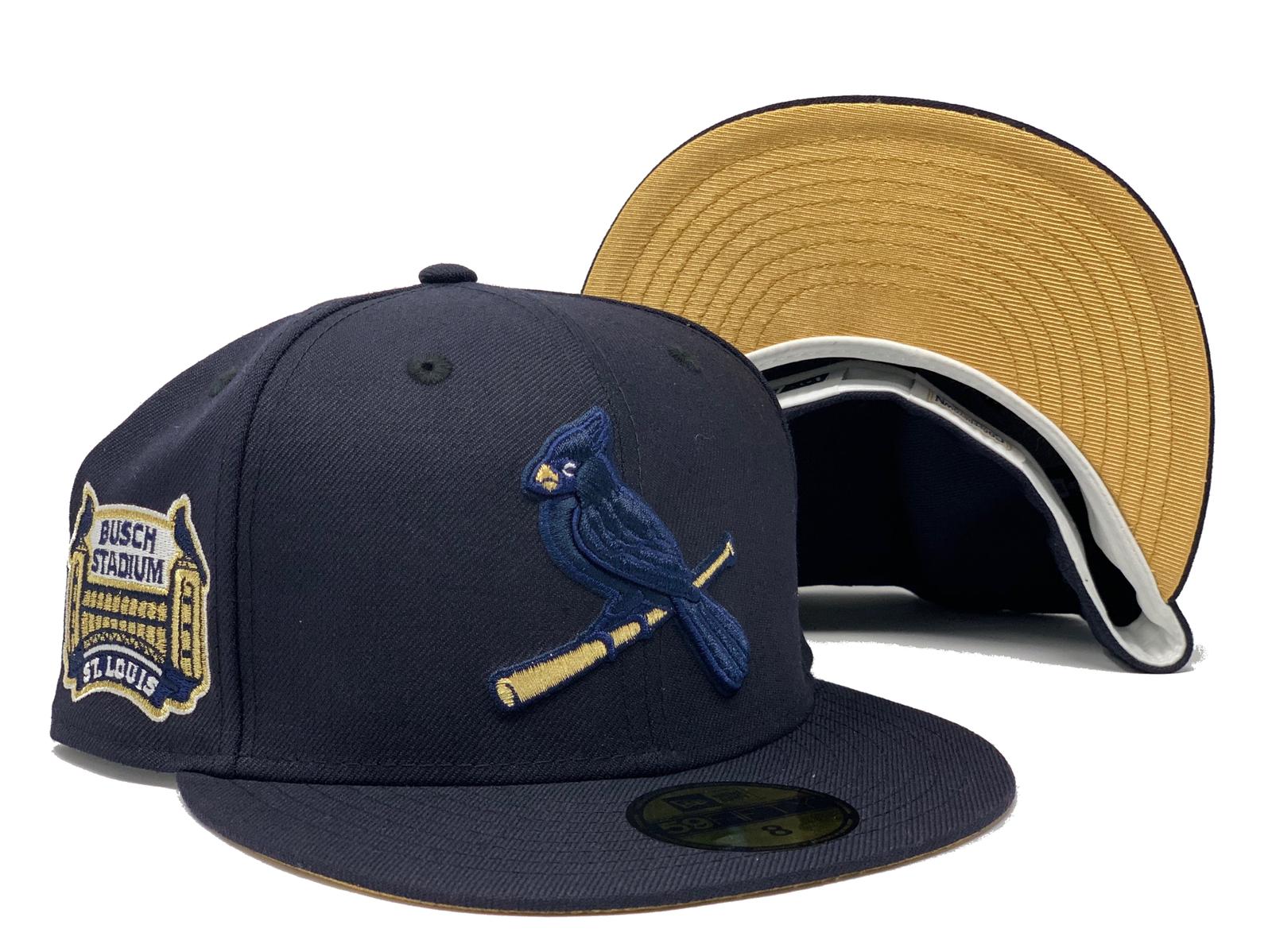 New Era St Louis Cardinals Beer Pack Busch Stadium Patch Jersey Hat Club Exclusive 59FIFTY Fitted Hat Navy/Light Blue